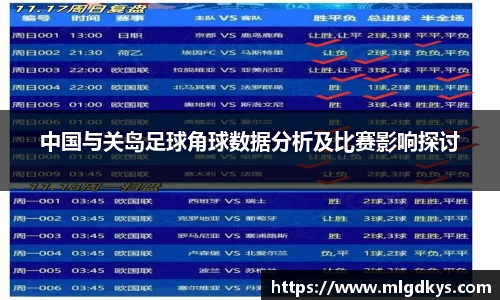 中国与关岛足球角球数据分析及比赛影响探讨